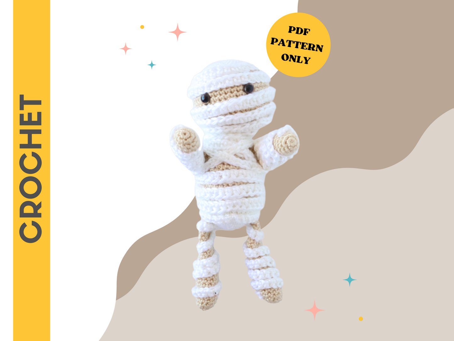 Mumford the Mummy Plushie - Crochet Pattern