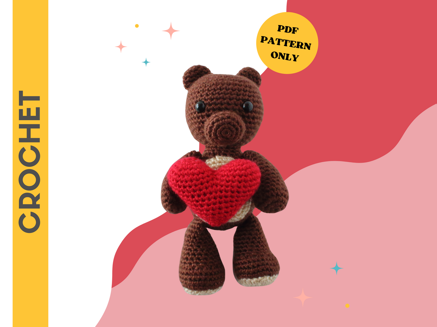 Theo the Valentine Bear - Crochet Pattern