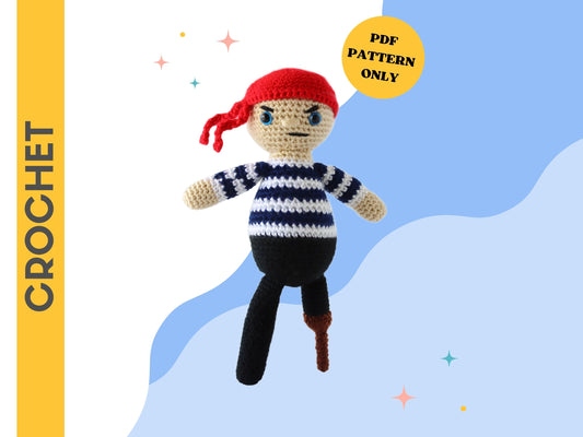 Percival the Pirate Plushie - Crochet Pattern