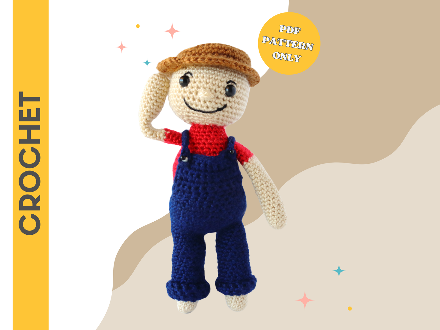 Freddy the Farmer Plushie - Crochet Pattern