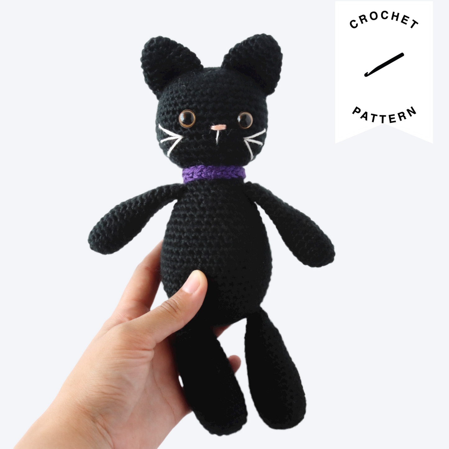 Bella the Black Cat Plushie - Crochet Pattern