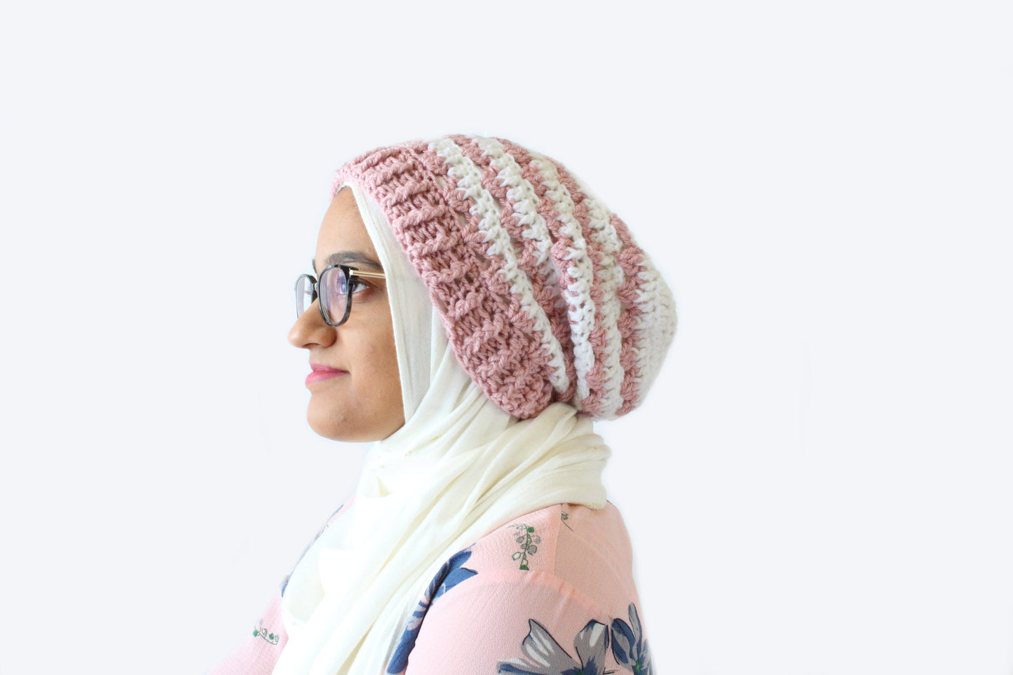 Rosebud Slouchy Beanie - Crochet Pattern