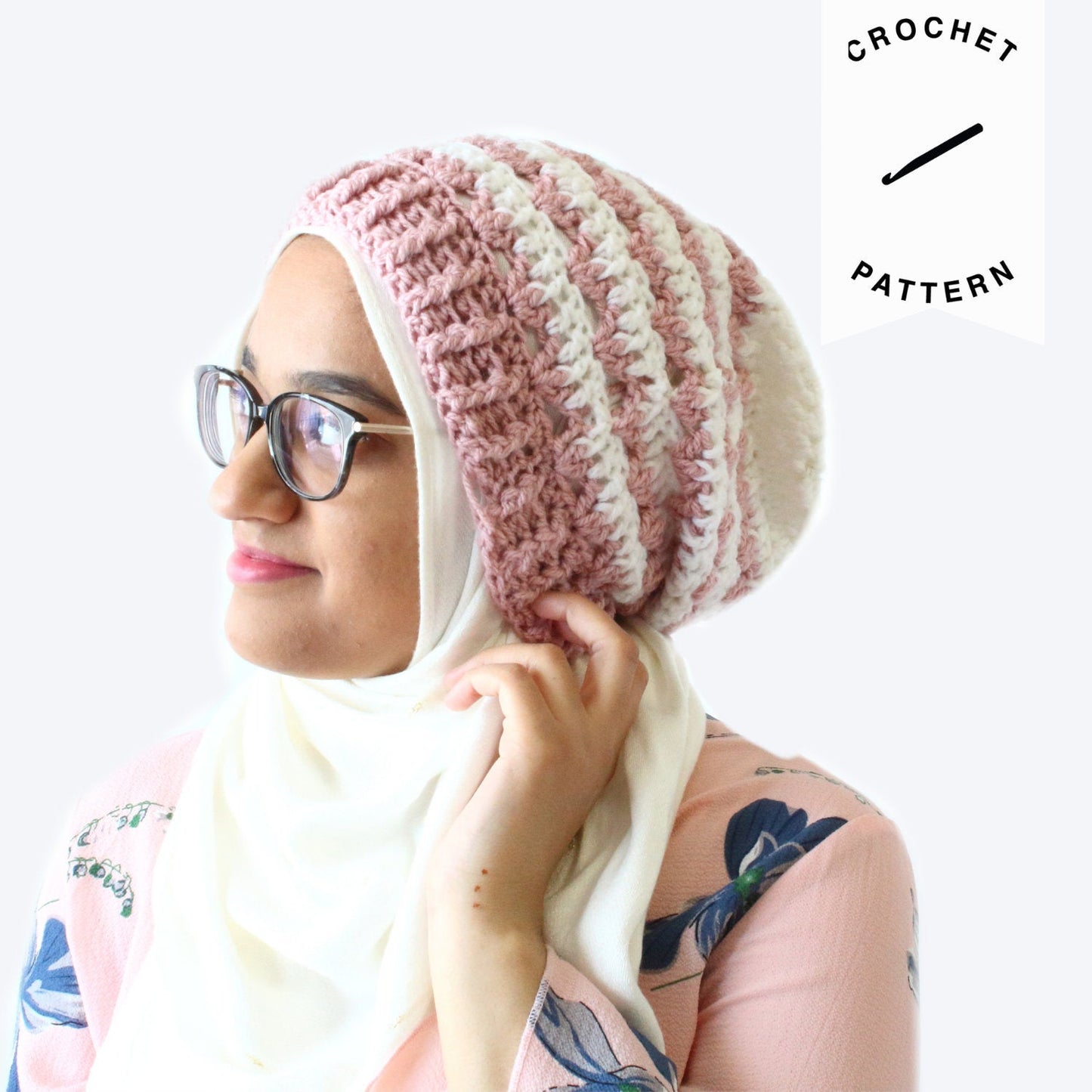 Rosebud Slouchy Beanie - Crochet Pattern