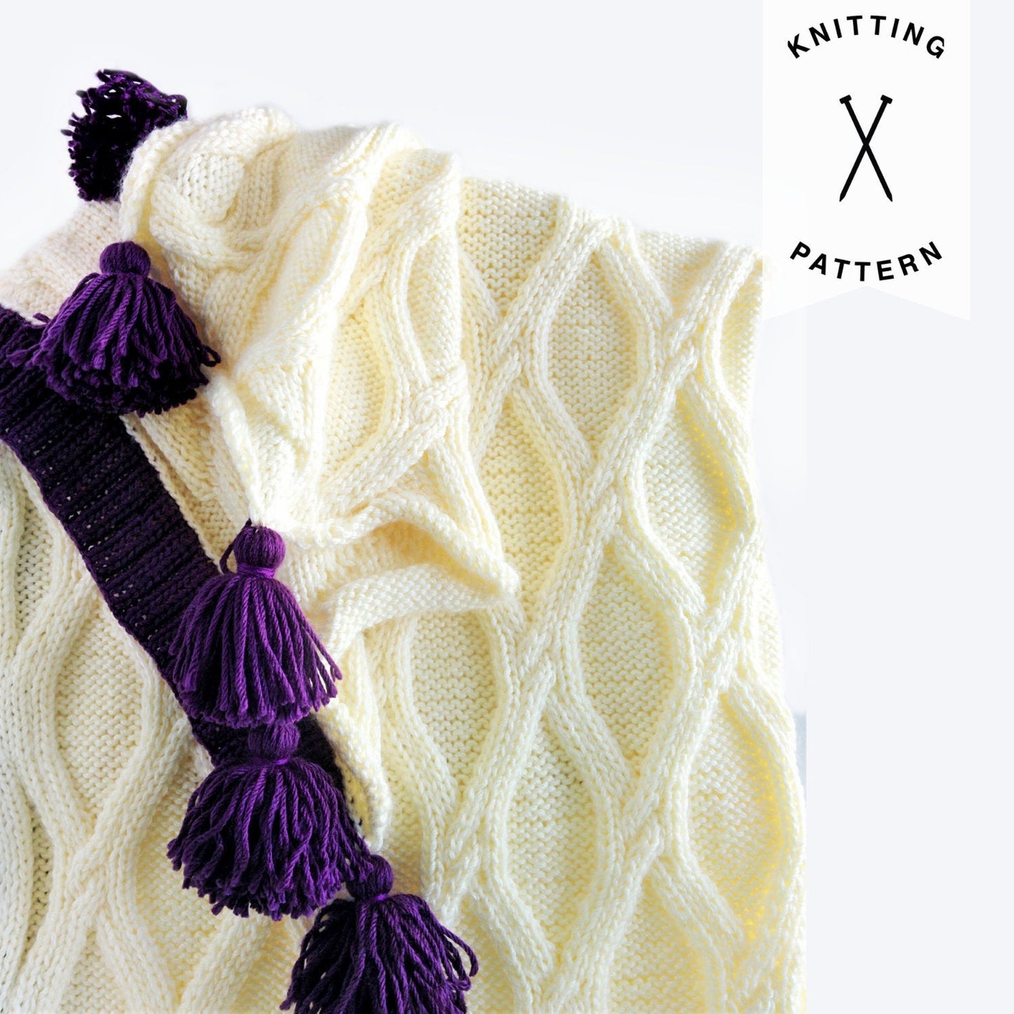 Twisted Cables Throw - Knitting Pattern