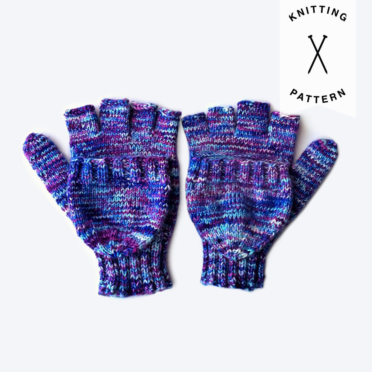 Multi-Color Yarn Knit Convertible Flip-Flop Mittens