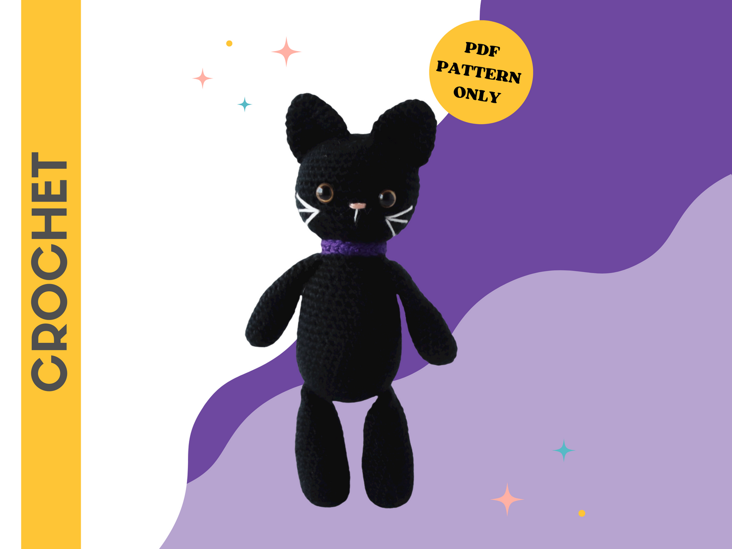 Bella the Black Cat Plushie - Crochet Pattern