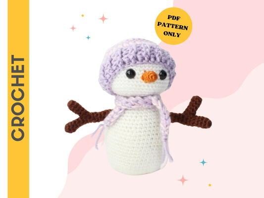 Lucy the Snowman Plushie - Crochet Pattern
