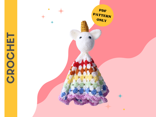 Aurora Unicorn Lovey - Crochet Pattern