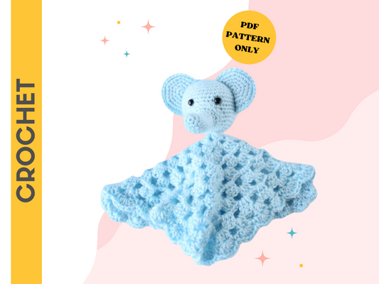 Blue Elephant Lovey - Crochet Pattern