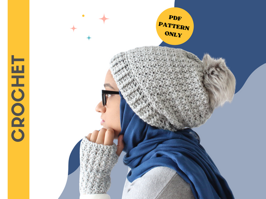 Flurry Beanie & Wristwarmers Set - Crochet Pattern