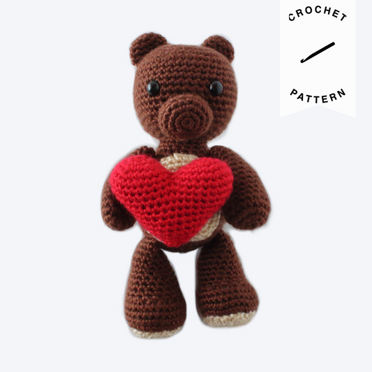 Theo the Valentine Bear - Crochet Pattern