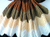 Mocha Ripple Crochet Throw - Crochet Pattern